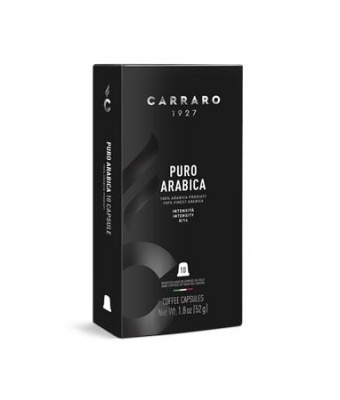 Kávékapszula, Nespresso® kompatibilis, 10 db, CARRARO "Puro Arabica"