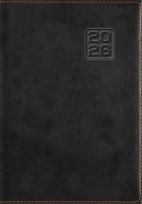 Naptár, tervező, A5, napi, DAYLINER "Square", fekete